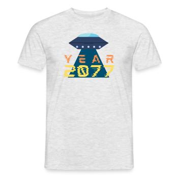 UFO - Men's T-Shirt - heather grey - Front - AI Model Male 178 dark (178cm)