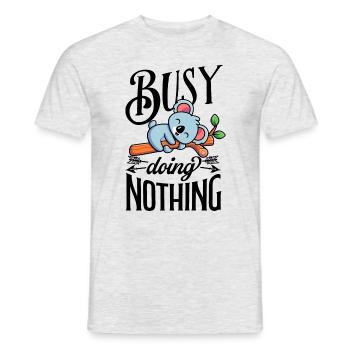 Koala busy doing nothing - Männer T-Shirt - Grau meliert - Vorne - AI Model Male 178 dark (178cm)