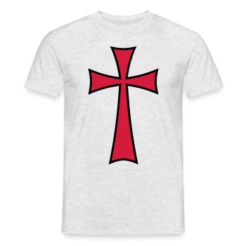 03 Templer Kreuz Mittelalter 2c - T-shirt homme - gris chiné - Devant - AI Model Male 178 dark (178cm)