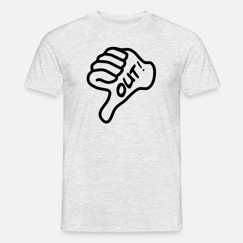 out Geschenk Idee Daumen runter! - Männer T-Shirt - Grau meliert