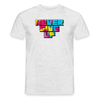 Gib niemals auf - Motivationsspruch - Männer T-Shirt - Grau meliert - Vorne - AI Model Male 178 dark (178cm)
