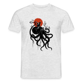 RIDING THE OCTOPUS - Men's T-Shirt - heather grey - Front - AI Model Male 178 dark (178cm)