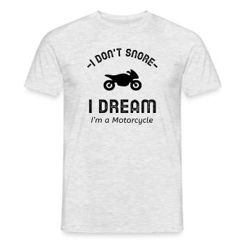Je ne ronfle pas que je suis une moto - T-shirt homme - gris chiné - Devant - AI Model Male 178 dark (178cm)