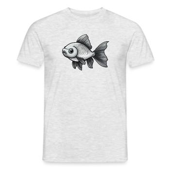 Poisson rouge à queue voilée argentée - T-shirt homme - gris chiné - Devant - AI Model Male 178 dark (178cm)