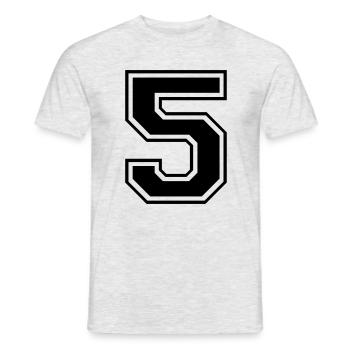 Football de rugby à 5 numéros - T-shirt homme - gris chiné - Devant - AI Model Male 178 dark (178cm)
