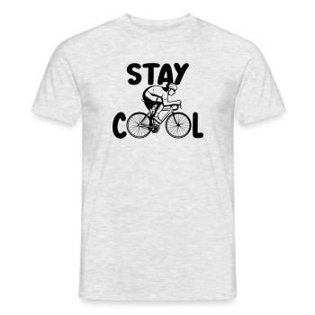 stay cool Fahrrad cool spruch | Farbe änderbar - Männer T-Shirt - Grau meliert - Vorne - AI Model Male 178 dark (178cm)