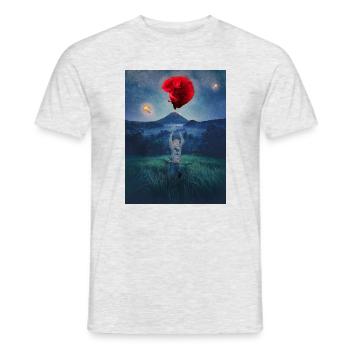 Rêve d’enfant: poisson rouge volant - T-shirt homme - gris chiné - Devant - AI Model Male 178 dark (178cm)