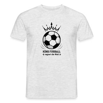 Fußball ist unser Leben denn König Fußball regiert - Männer T-Shirt - Grau meliert - Vorne - AI Model Male 178 dark (178cm)