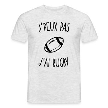 J'peux pas j'ai rugby 1c - T-shirt homme - gris chiné - Devant - AI Model Male 178 dark (178cm)