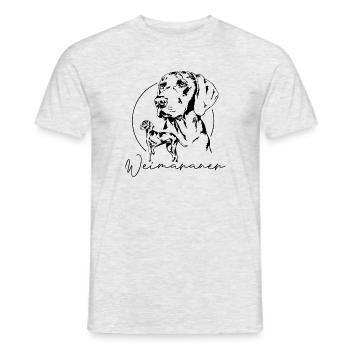 WEIMARANER Design Wilsigns Hunde Jäger Jagdhunde - Männer T-Shirt - Grau meliert - Vorne - AI Model Male 178 dark (178cm)