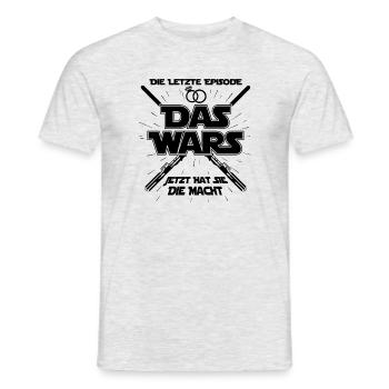 Das Wars - Ehe Hochzeit heiraten Ehemann Spruch - Männer T-Shirt - Grau meliert - Vorne - AI Model Male 178 dark (178cm)