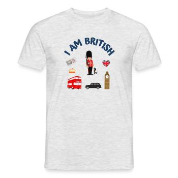 Je suis britannique - T-shirt homme - gris chiné - Devant - AI Model Male 178 dark (178cm)