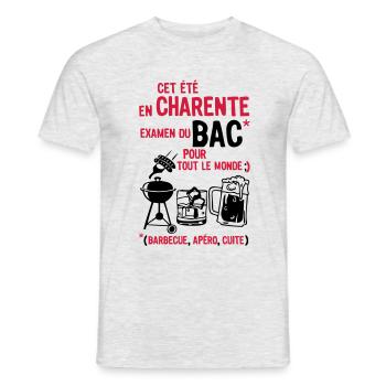 Charente Aperitif Fach Grill zubereitet Bier - Männer T-Shirt - Grau meliert - Vorne - AI Model Male 178 dark (178cm)