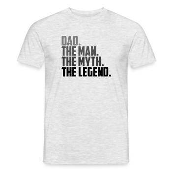 DAD. THE MAN. TH MYTH. THE LEGEND. - Männer T-Shirt - Grau meliert - Vorne - AI Model Male 178 dark (178cm)