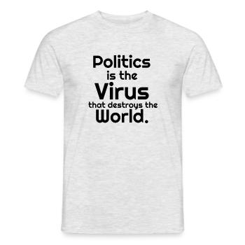 Politics - Men's T-Shirt - heather grey - Front - AI Model Male 178 dark (178cm)