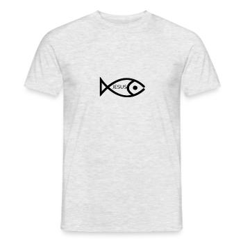 Christianisme Jésus Poisson - T-shirt homme - gris chiné - Devant - AI Model Male 178 dark (178cm)