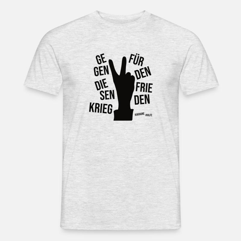gegen den Krieg, - Männer T-Shirt - Grau meliert