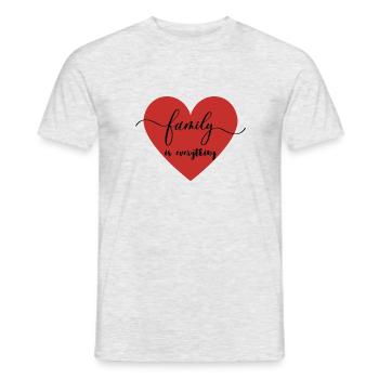 Family is everything - Men's T-Shirt - heather grey - Front - AI Model Male 178 dark (178cm)