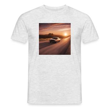 Car drives into the sunset - Men's T-Shirt - heather grey - Front - AI Model Male 178 dark (178cm)