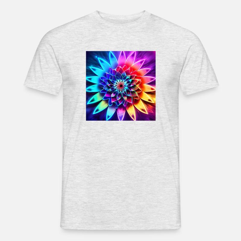 Blume - Männer T-Shirt - Grau meliert