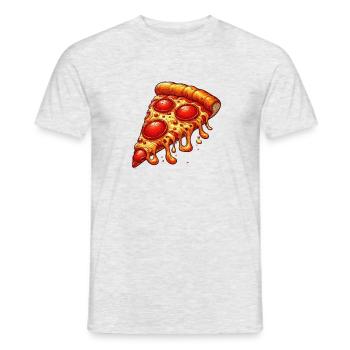 Pizza - Men's T-Shirt - heather grey - Front - AI Model Male 178 dark (178cm)