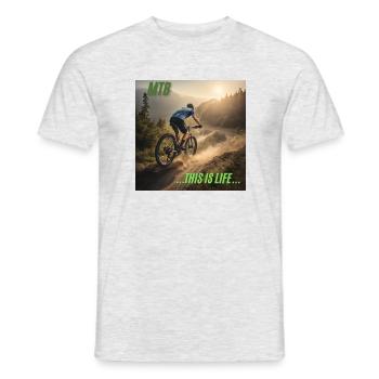 MTB, das ist das Leben - Männer T-Shirt - Grau meliert - Vorne - AI Model Male 178 dark (178cm)
