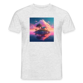 Dreamy Island Retreat - Men's T-Shirt - heather grey - Front - AI Model Male 178 dark (178cm)