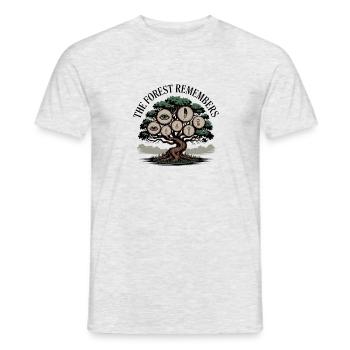 La forêt se souvient - Vintage Retro - T-shirt homme - gris chiné - Devant - AI Model Male 178 dark (178cm)