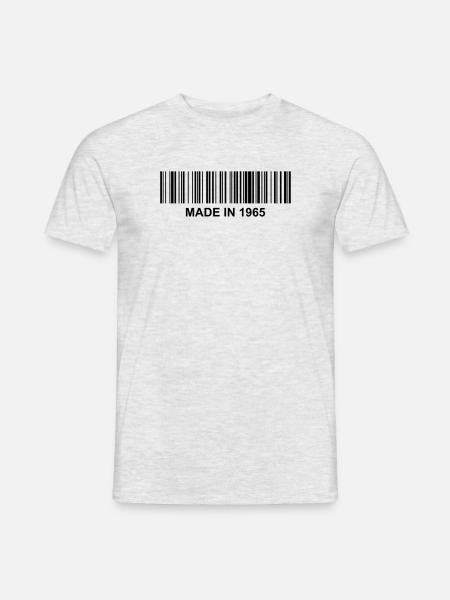 Barcode Made in 1965 - Männer T-Shirt - Grau meliert