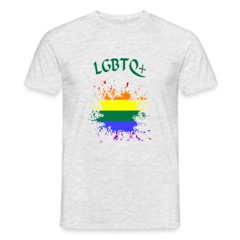 LGBTQ Kleks Splash lgbtq - Männer T-Shirt - Grau meliert - Vorne - AI Model Male 178 dark (178cm)