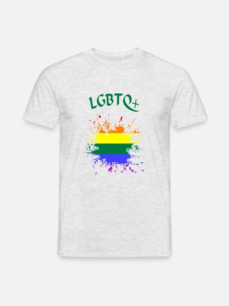 LGBTQ Kleks Splash lgbtq - Männer T-Shirt - Grau meliert