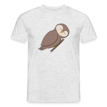 Eule Uhu - Männer T-Shirt - Grau meliert - Vorne - AI Model Male 178 dark (178cm)