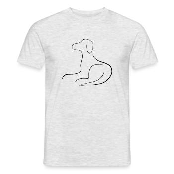 Hund liegend - Männer T-Shirt - Grau meliert - Vorne - AI Model Male 178 dark (178cm)