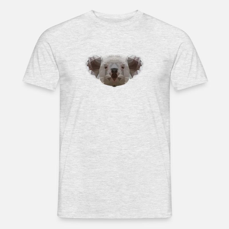 LowPoly koala Bär Tier Design Geschenk - Männer T-Shirt - Grau meliert