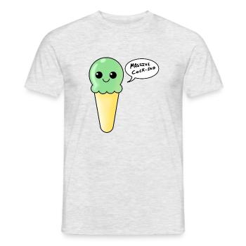 Minze Eiscreme - Massive Cock-End - Männer T-Shirt - Grau meliert - Vorne - AI Model Male 178 dark (178cm)