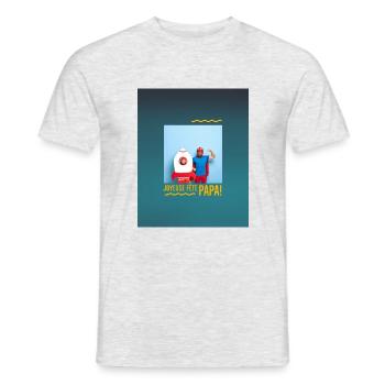 bonne fête papa - T-shirt homme - gris chiné - Devant - AI Model Male 178 dark (178cm)