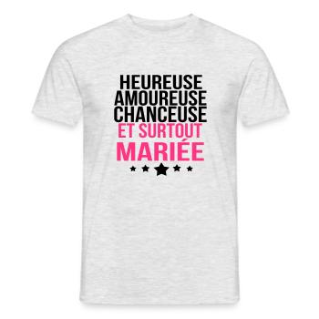 et surtout mariée - T-shirt homme - gris chiné - Devant - AI Model Male 178 dark (178cm)