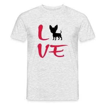 Chihuahua LOVE dog gift idea - Men's T-Shirt - heather grey - Front - AI Model Male 178 dark (178cm)