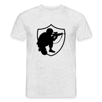 soldier design - Männer T-Shirt - Grau meliert - Vorne - AI Model Male 178 dark (178cm)
