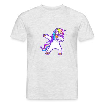 Licorne arc-en-ciel cool tamponnant - T-shirt homme - gris chiné - Devant - AI Model Male 178 dark (178cm)