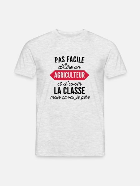 agriculteur et classe - T-shirt homme - gris chiné