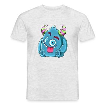 Little cute funny monster No.7 - Men's T-Shirt - heather grey - Front - AI Model Male 178 dark (178cm)