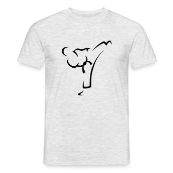 Kick arts martiaux Taekwondo Karaté - T-shirt homme - gris chiné - Devant - AI Model Male 178 dark (178cm)