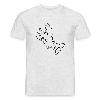 Isle of Skye Map outline - Men's T-Shirt - heather grey - Front - AI Model Male 178 dark (178cm)