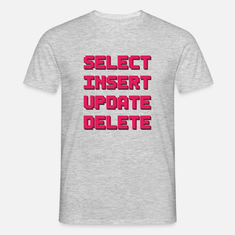 SQL pixelart red - Männer T-Shirt - Grau meliert