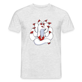 Nine-tailed Fox Japanese Otaku - Men's T-Shirt - heather grey - Front - AI Model Male 178 dark (178cm)
