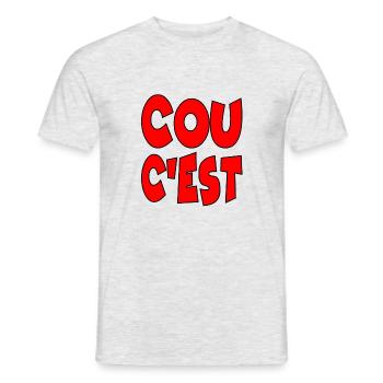 COUCOU C'EST NOUS (1ère partie, pensez à la 2ème) - T-shirt homme - gris chiné - Devant - AI Model Male 178 dark (178cm)