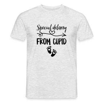 Livraison spéciale de Cupidon - T-shirt homme - gris chiné - Devant - AI Model Male 178 dark (178cm)