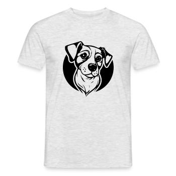 CHIEN CHAT ANIMAL DE COMPAGNIE - T-shirt homme - gris chiné - Devant - AI Model Male 178 dark (178cm)