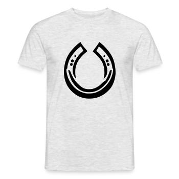 Hufeisen Vektor Geschenkidee - Männer T-Shirt - Grau meliert - Vorne - AI Model Male 178 dark (178cm)